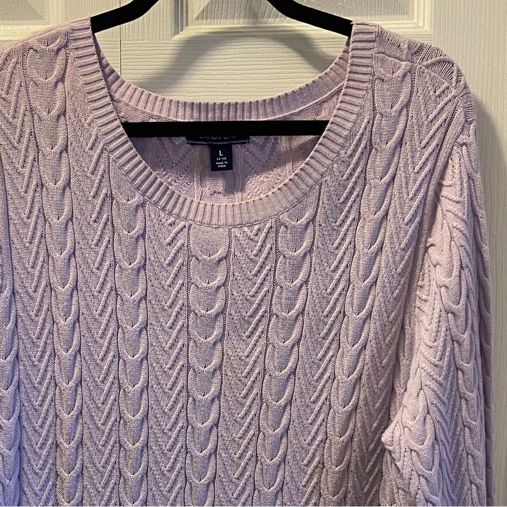 NWOT Lands End lilac sweater Cut the tags off & realized pastels are not for me